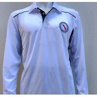 Cricket Long Sleeve Polo White