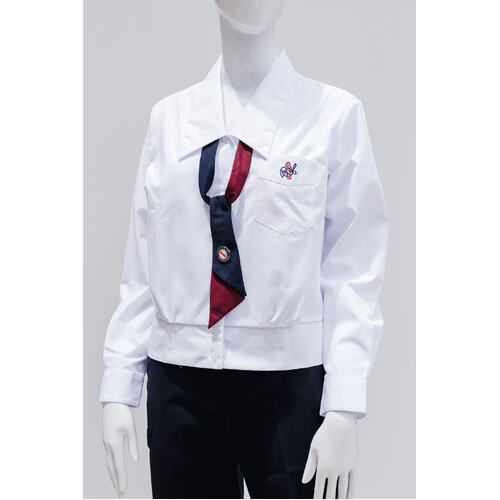 Girls White LS Formal Blouse Size 10