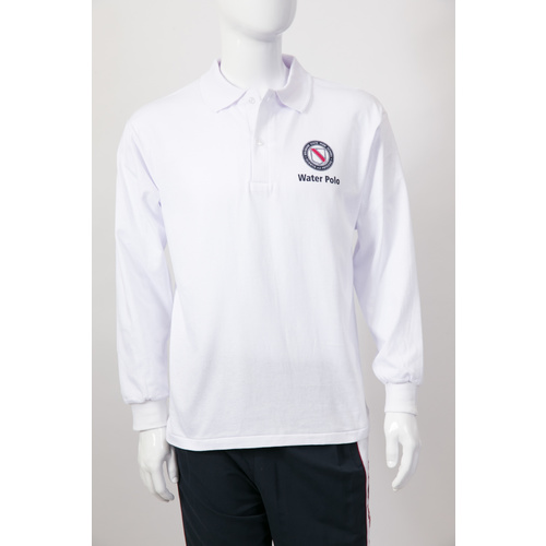 Water Polo White Long Sleeved Polo Size 2XS