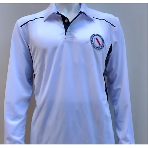 Cricket White Long Sleeved Polo Size 2XS