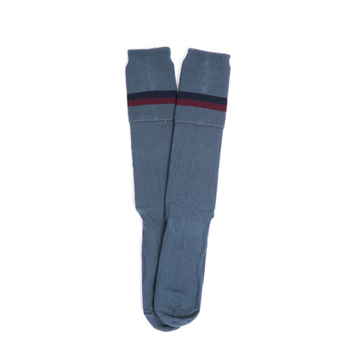 Socks Grey Long Striped Size 14-16